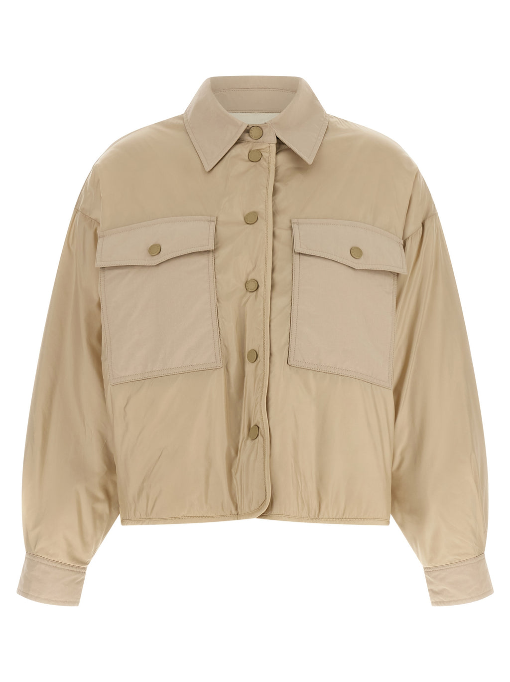 Beige Polyester Full-Length Jacket