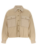 Beige Polyester Full-Length Jacket
