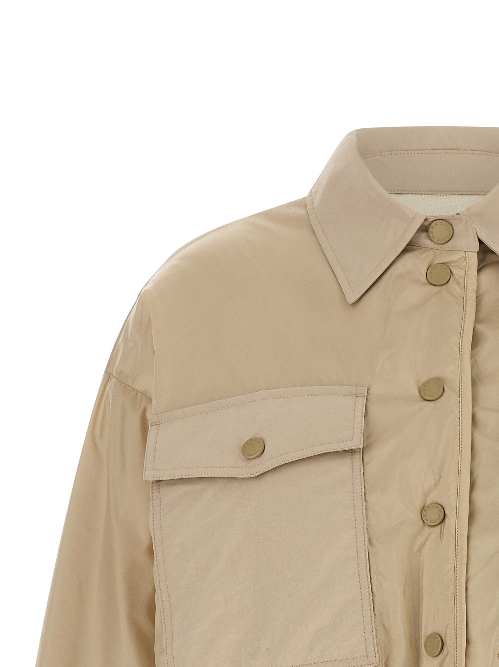 Beige Polyester Full-Length Jacket