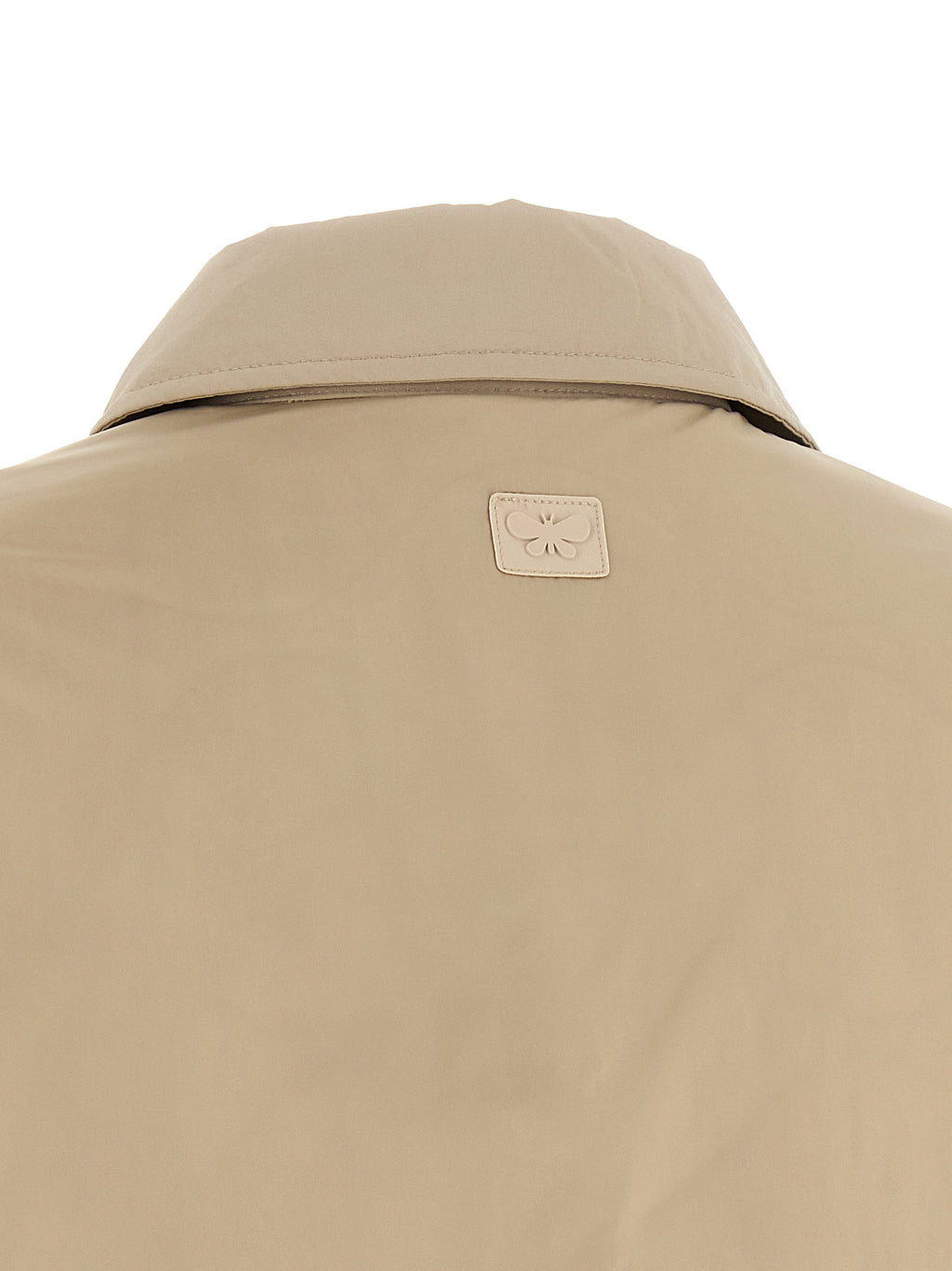 Beige Polyester Full-Length Jacket