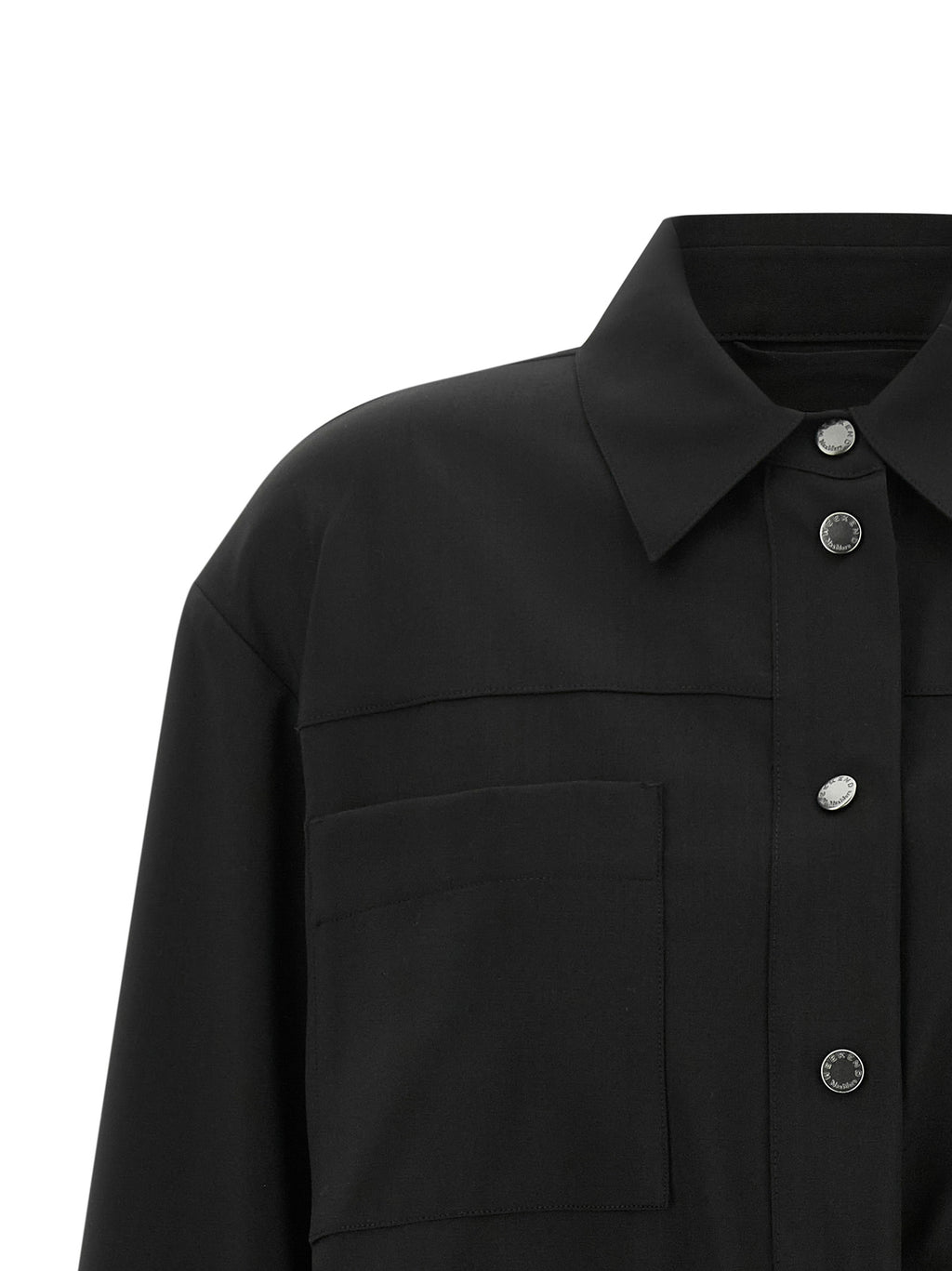 Black Wool Full-Length Jacket