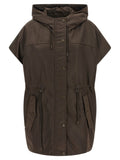 Brown Polyamide Sleeveless Jacket