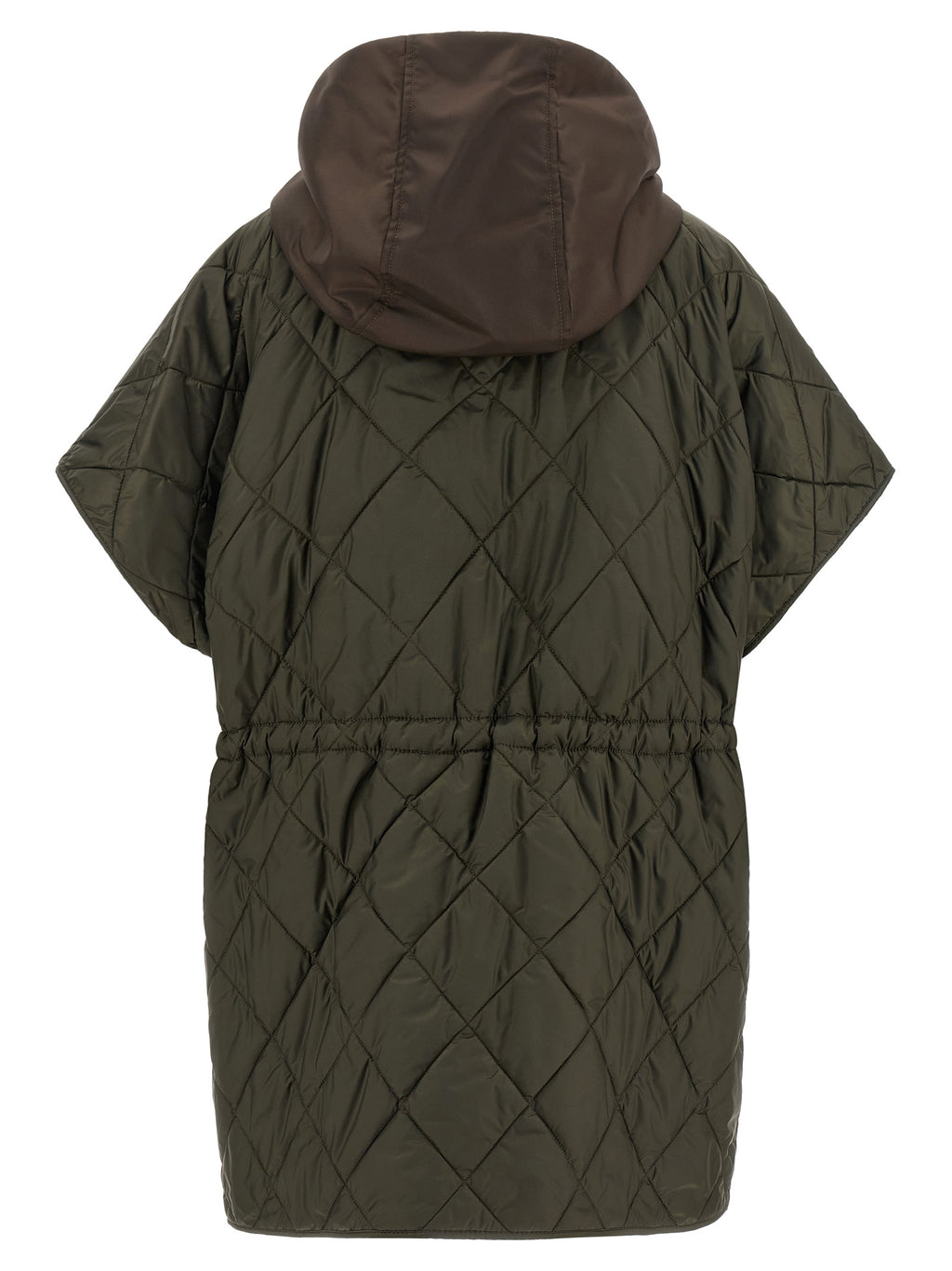 Brown Polyamide Sleeveless Jacket