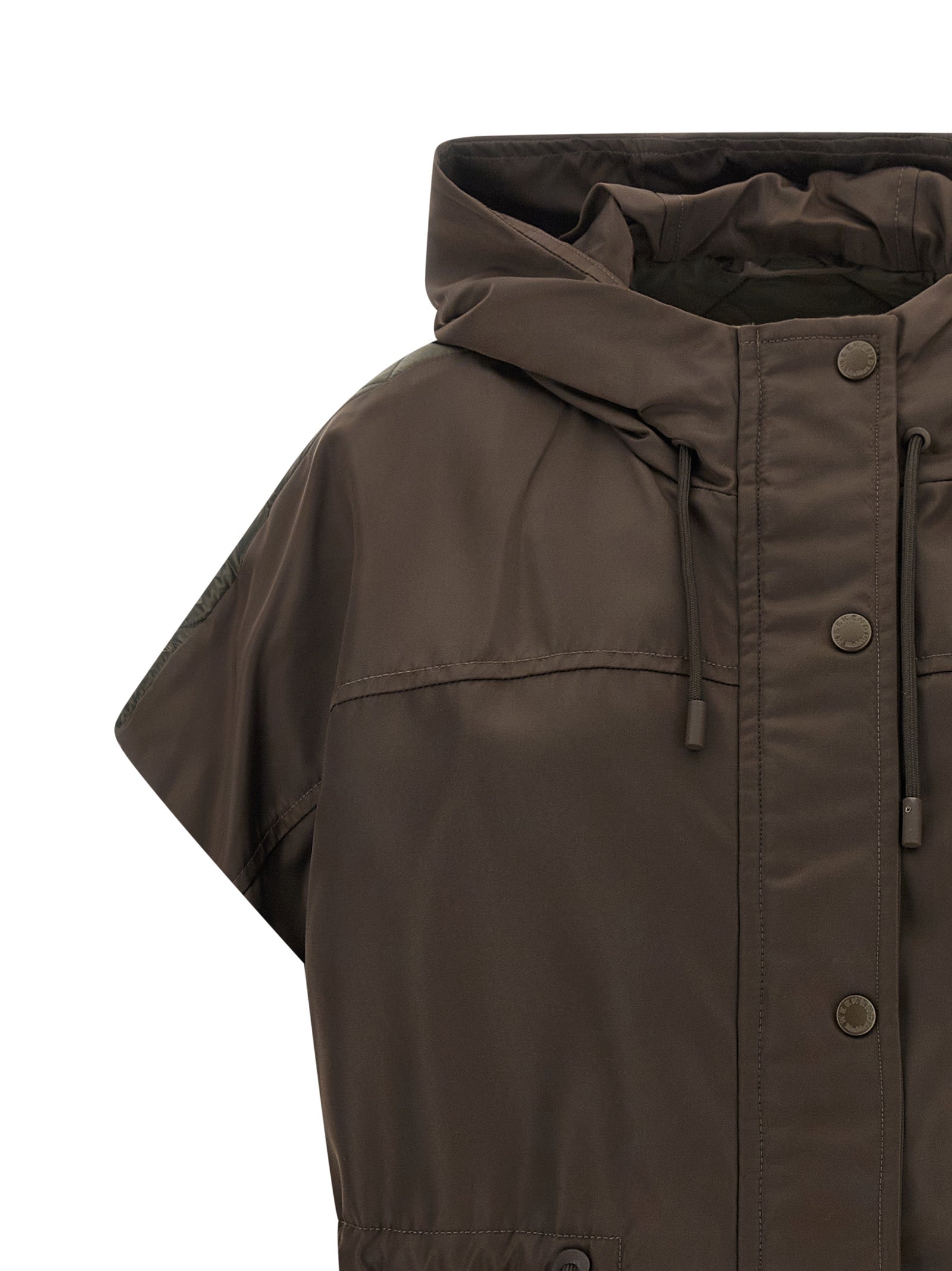 Brown Polyamide Sleeveless Jacket