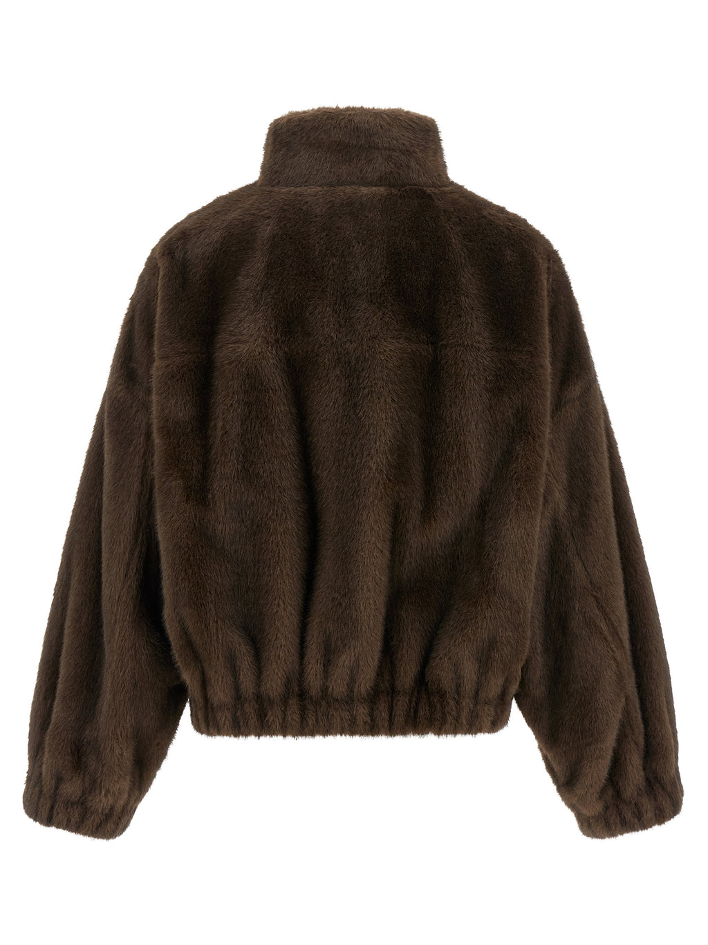 Brown Polyester Full-Length Jacket