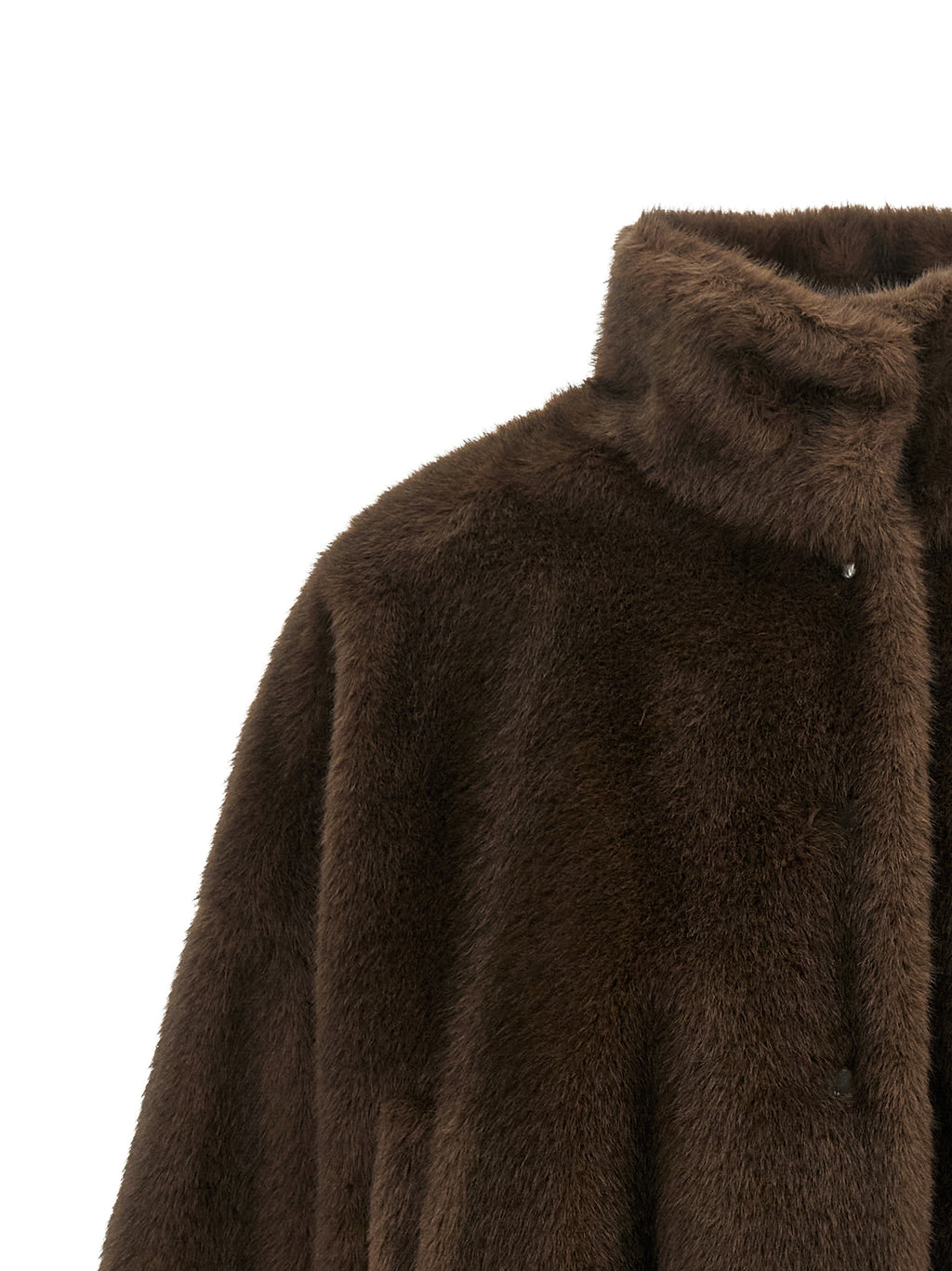 Brown Polyester Full-Length Jacket