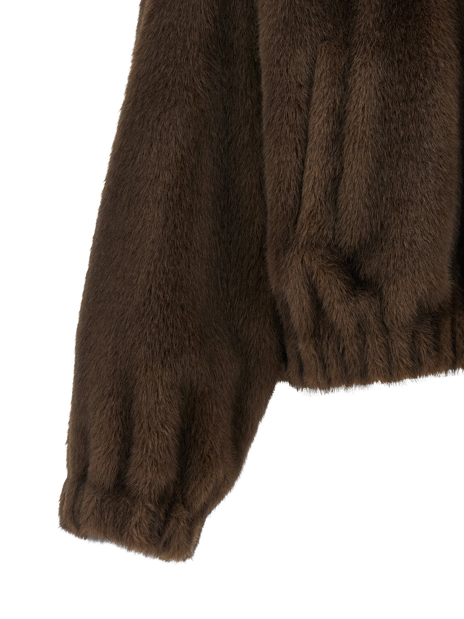 Brown Polyester Full-Length Jacket