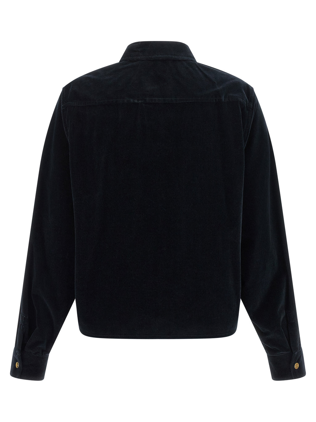 Blue Cotton Full-Length Jacket