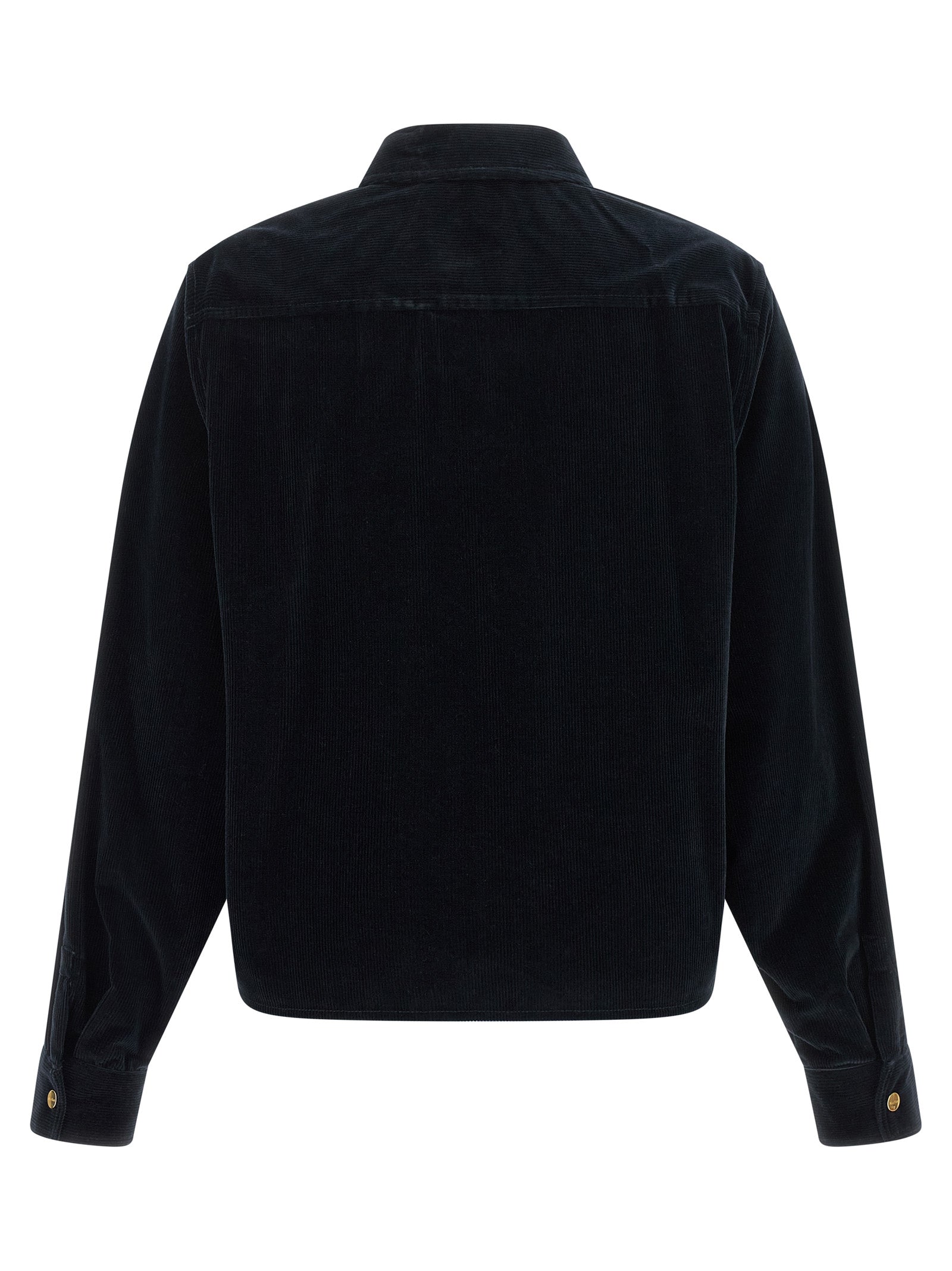 Blue Cotton Full-Length Jacket