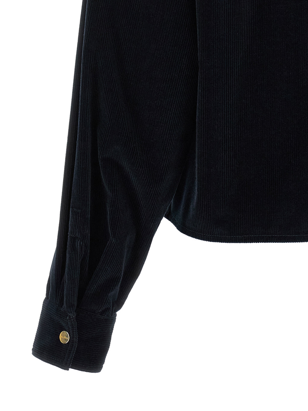 Blue Cotton Full-Length Jacket
