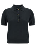 Black Cotton Polo Shirt