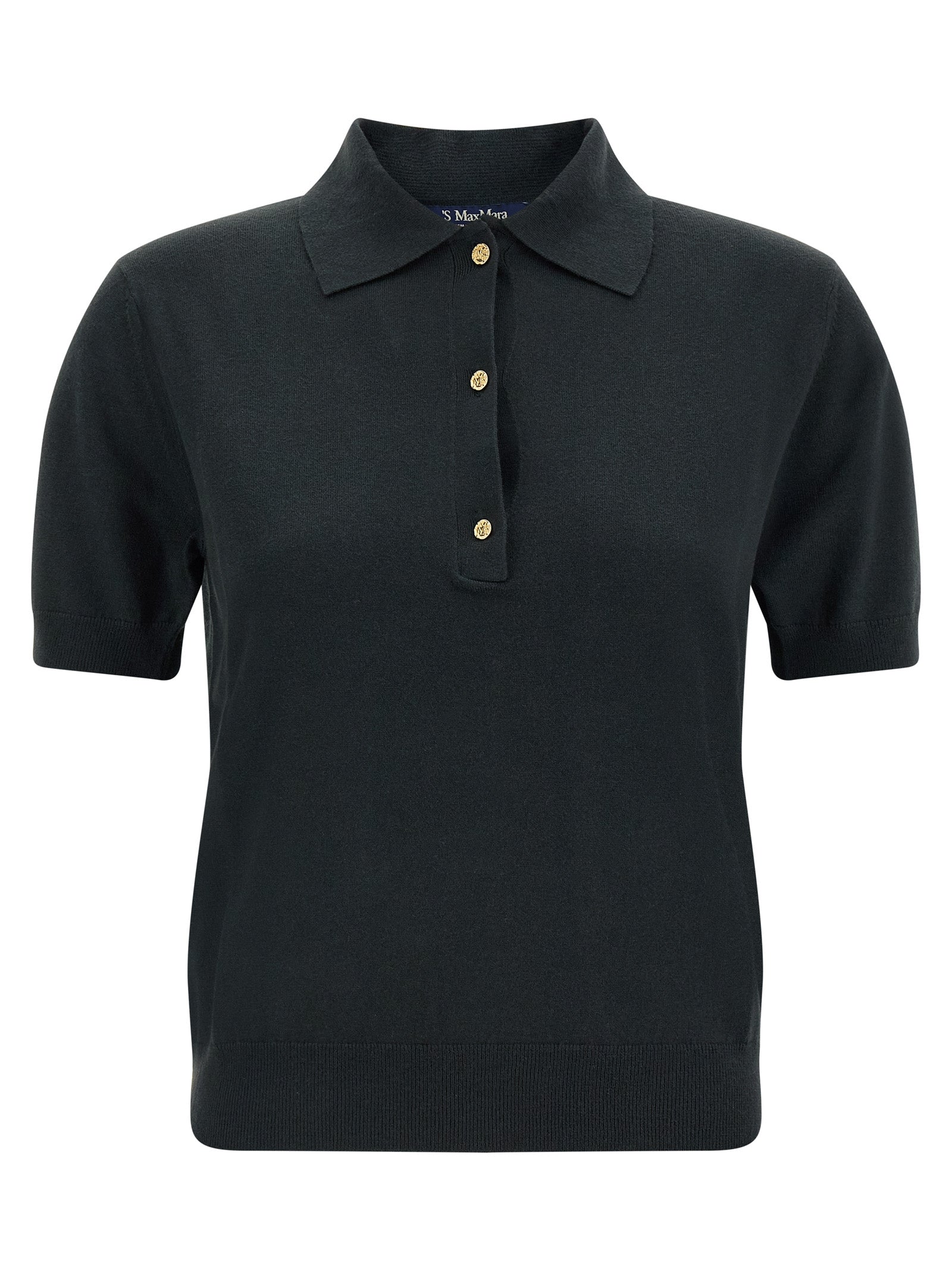 Black Cotton Polo Shirt