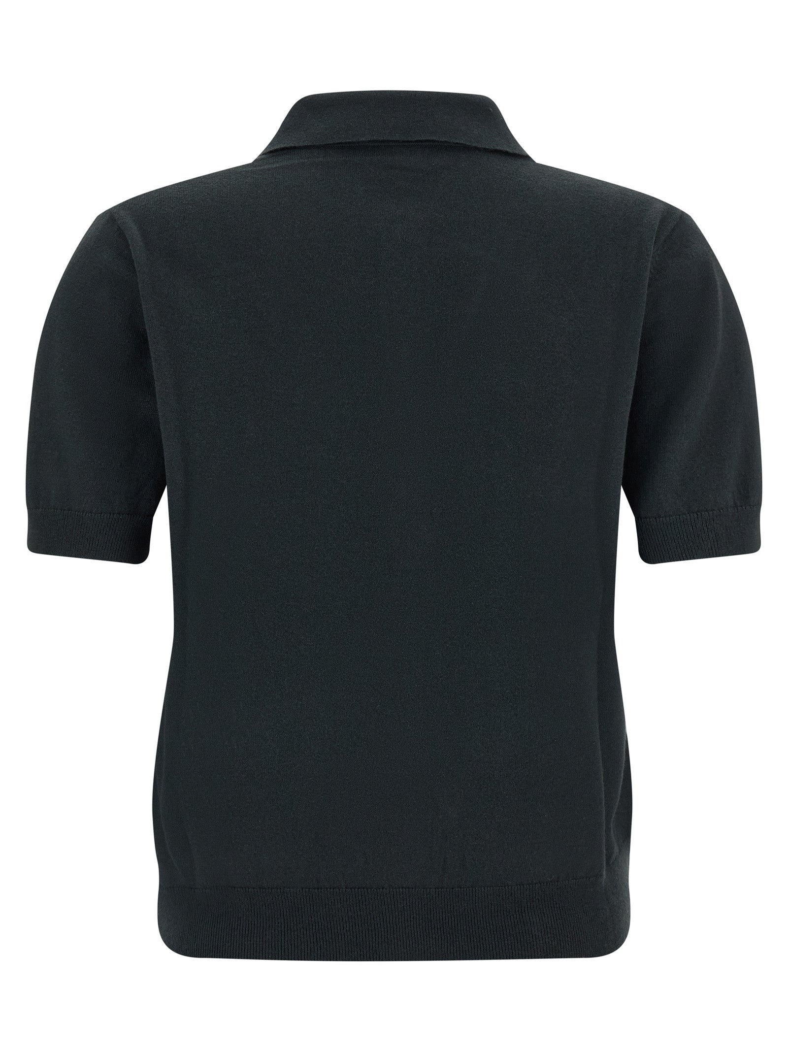 Black Cotton Polo Shirt