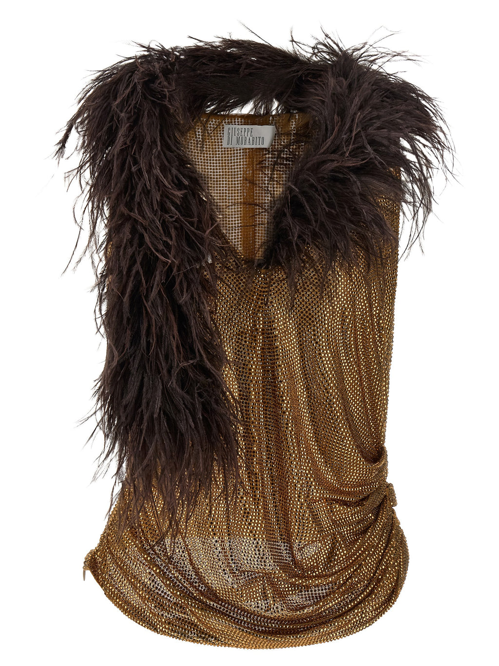 Gold Polyamide Tank Tops