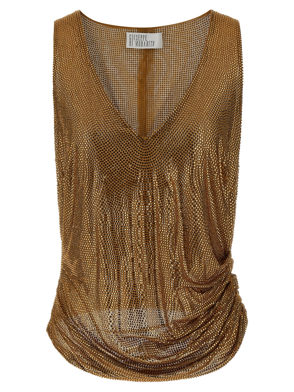 Gold Polyamide Tank Tops