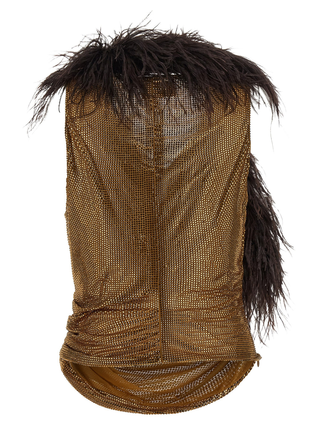 Gold Polyamide Tank Tops