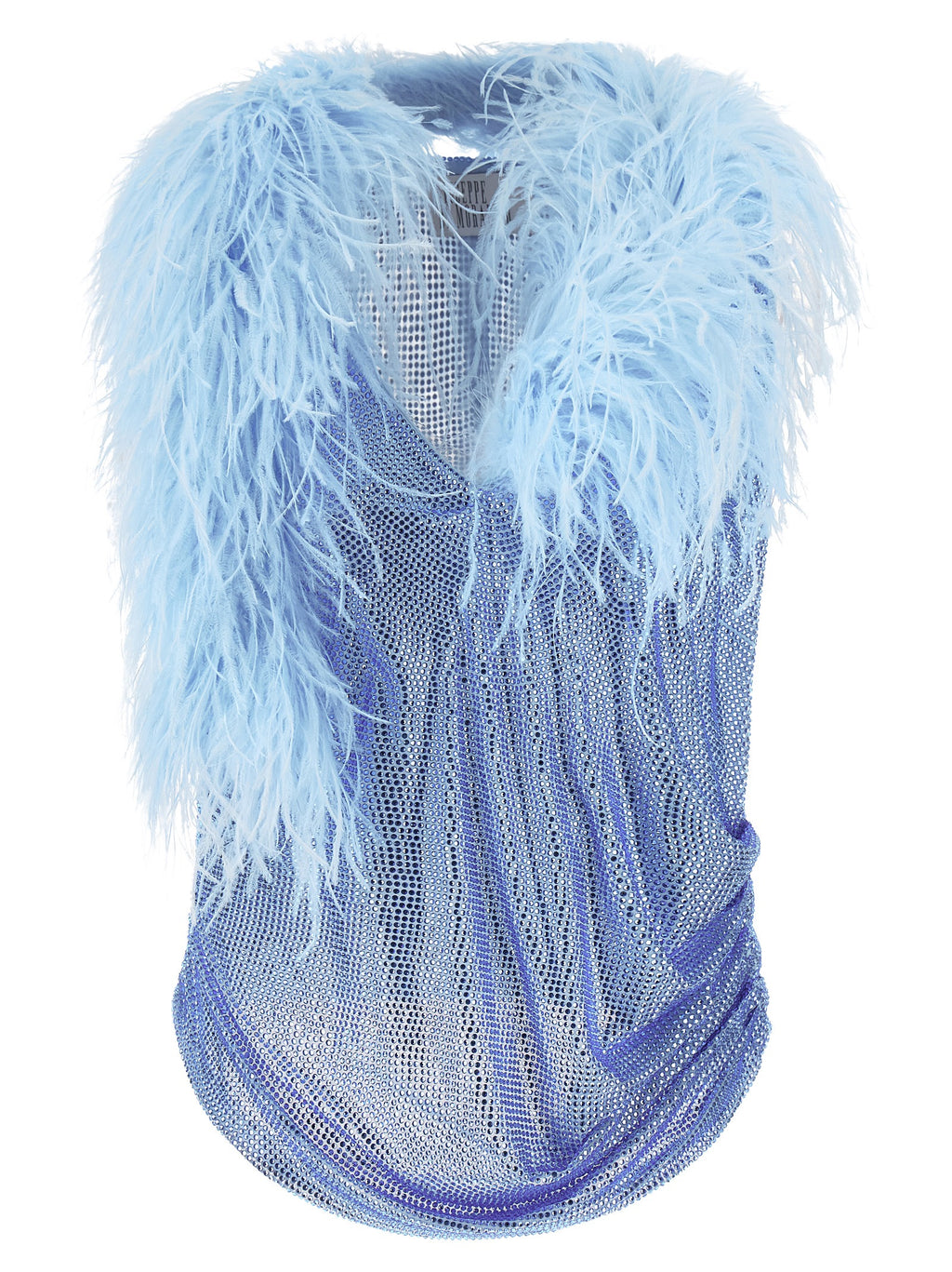 Blue Polyamide Tank Tops