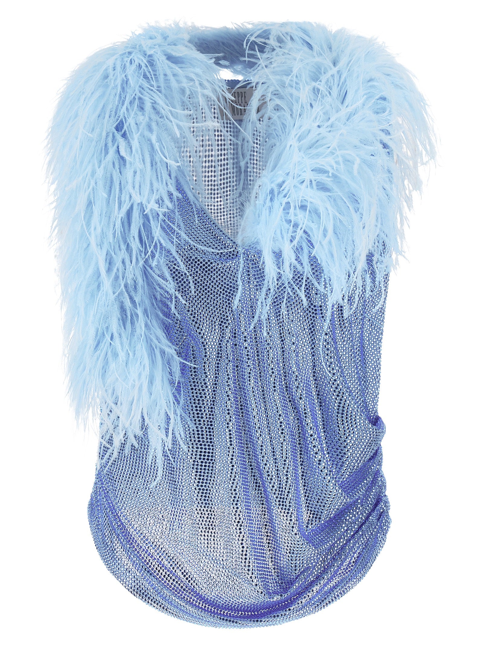 Blue Polyamide Tank Tops