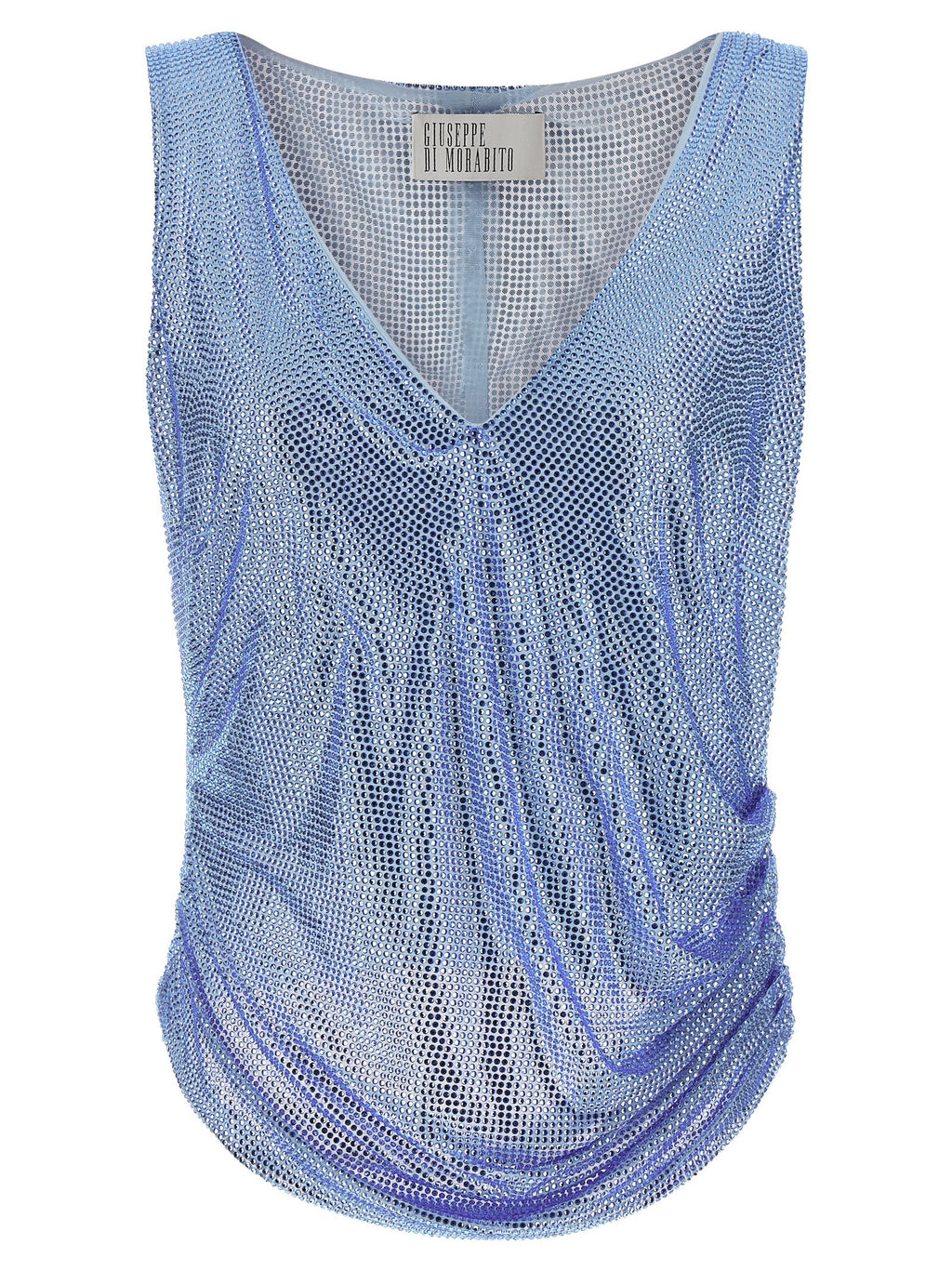 Blue Polyamide Tank Tops