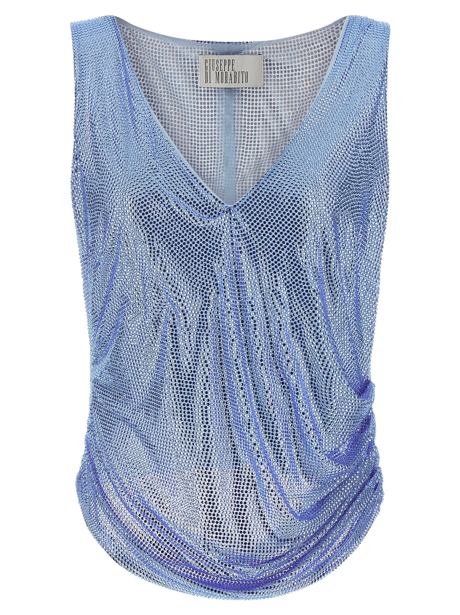 Blue Polyamide Tank Tops