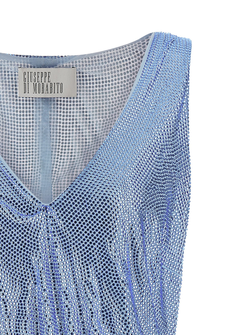 Blue Polyamide Tank Tops