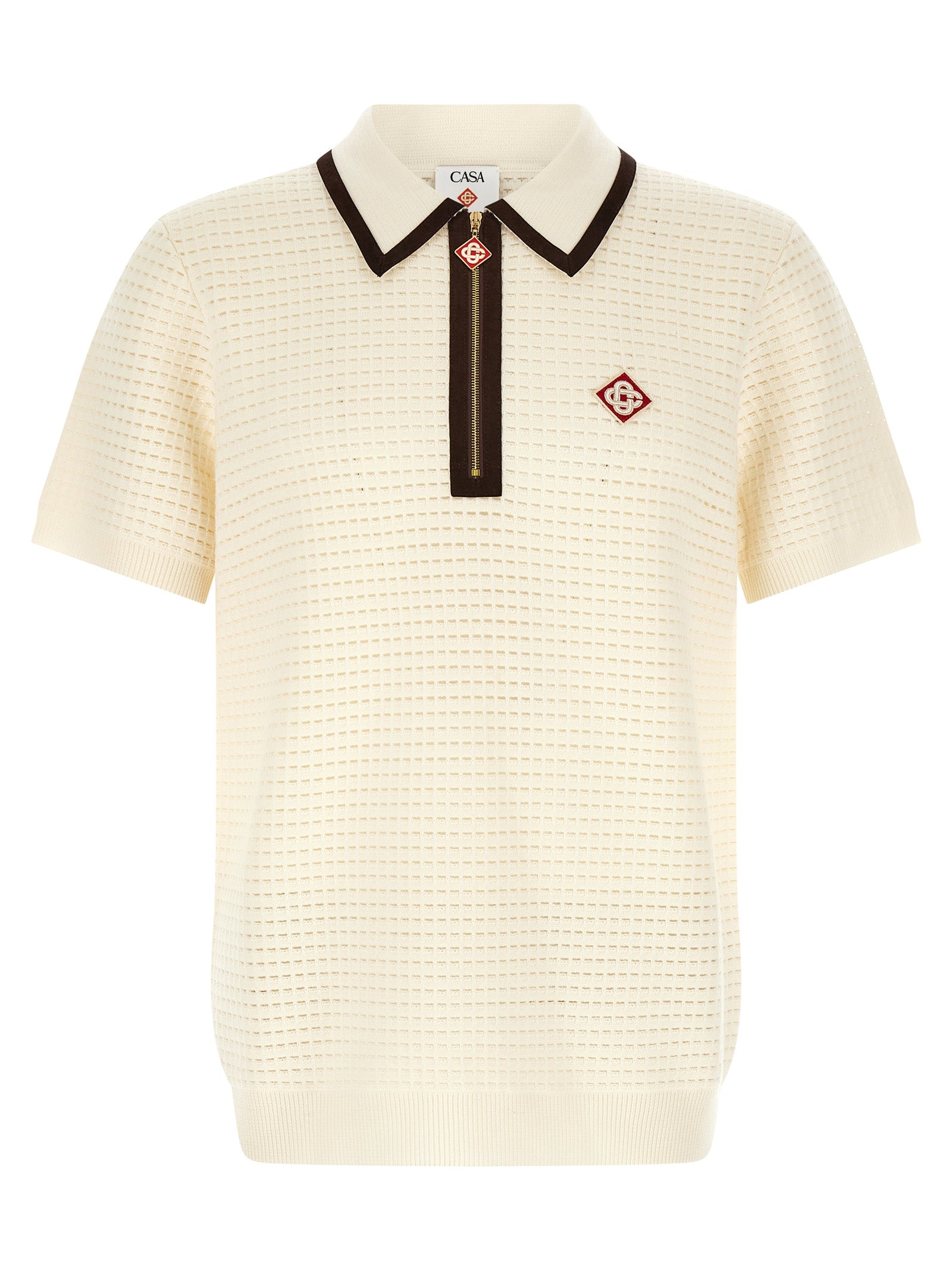White Wool Polo Shirt