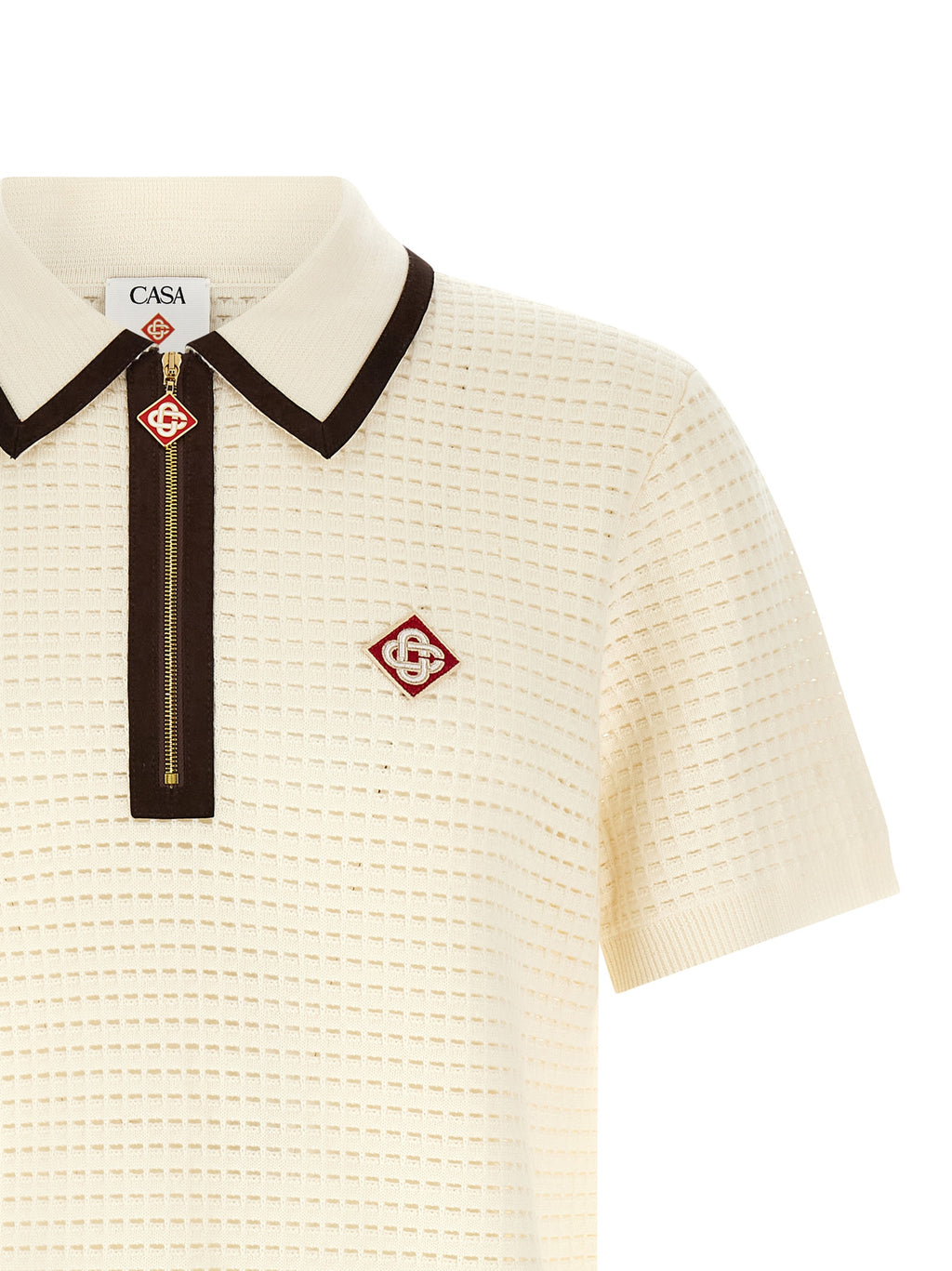 White Wool Polo Shirt