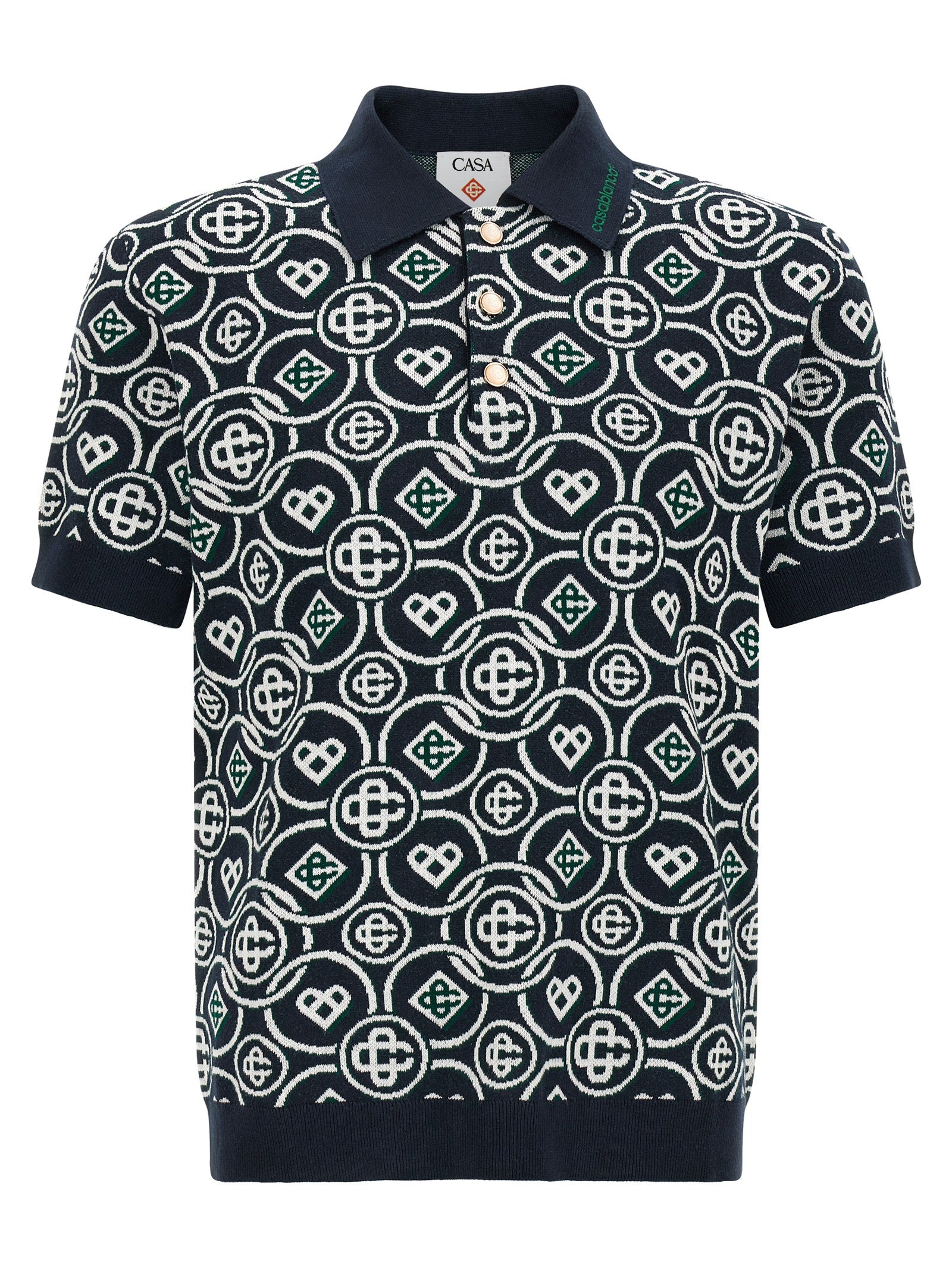 Blue Cotton Polo Shirt