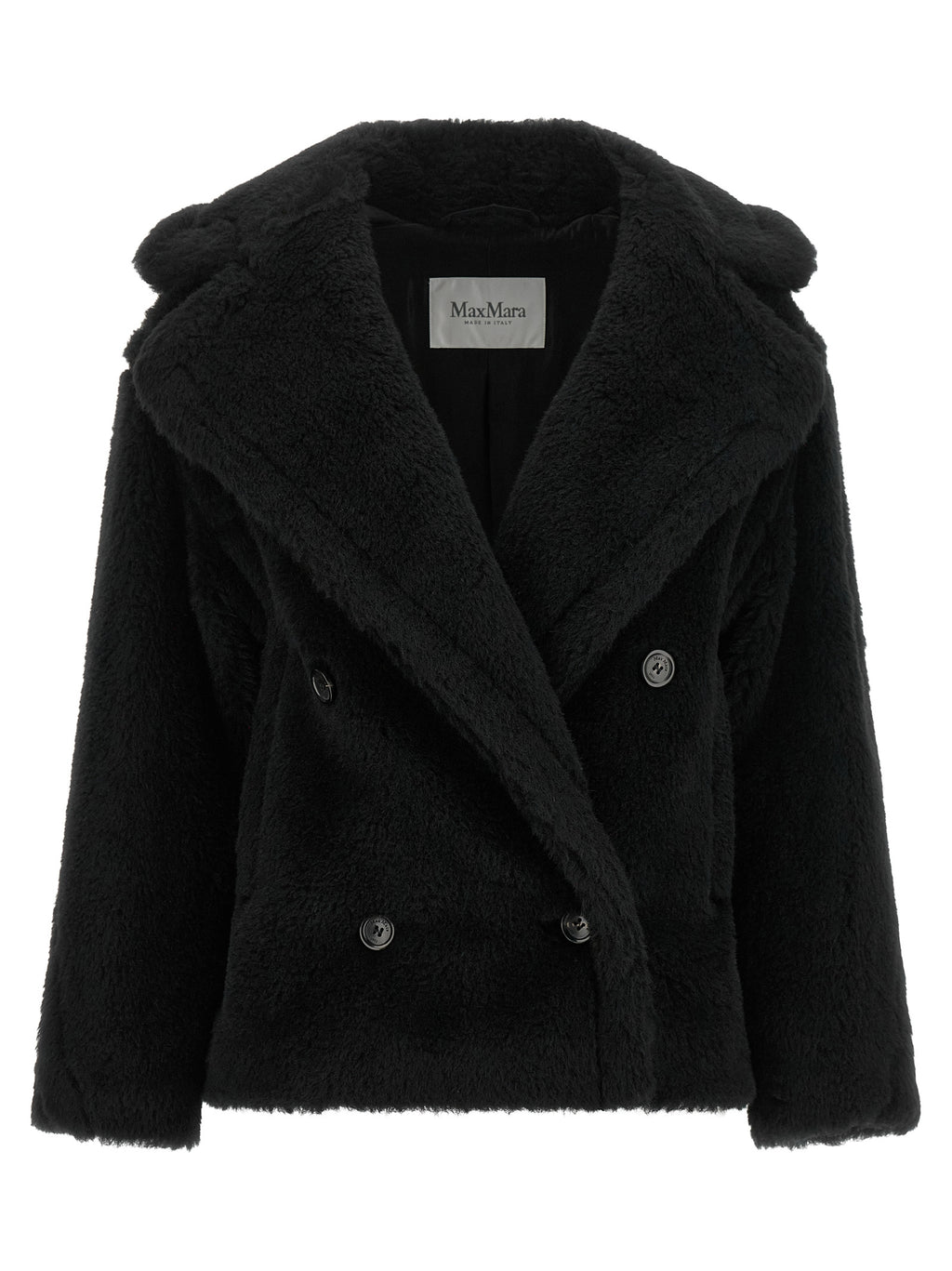 Black Alpaca Leather Coat