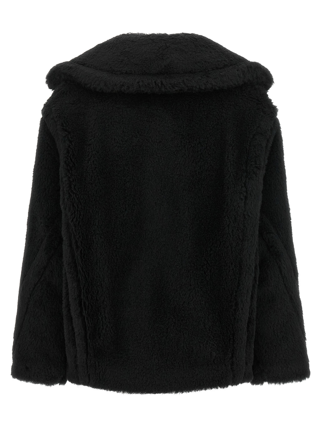 Black Alpaca Leather Coat