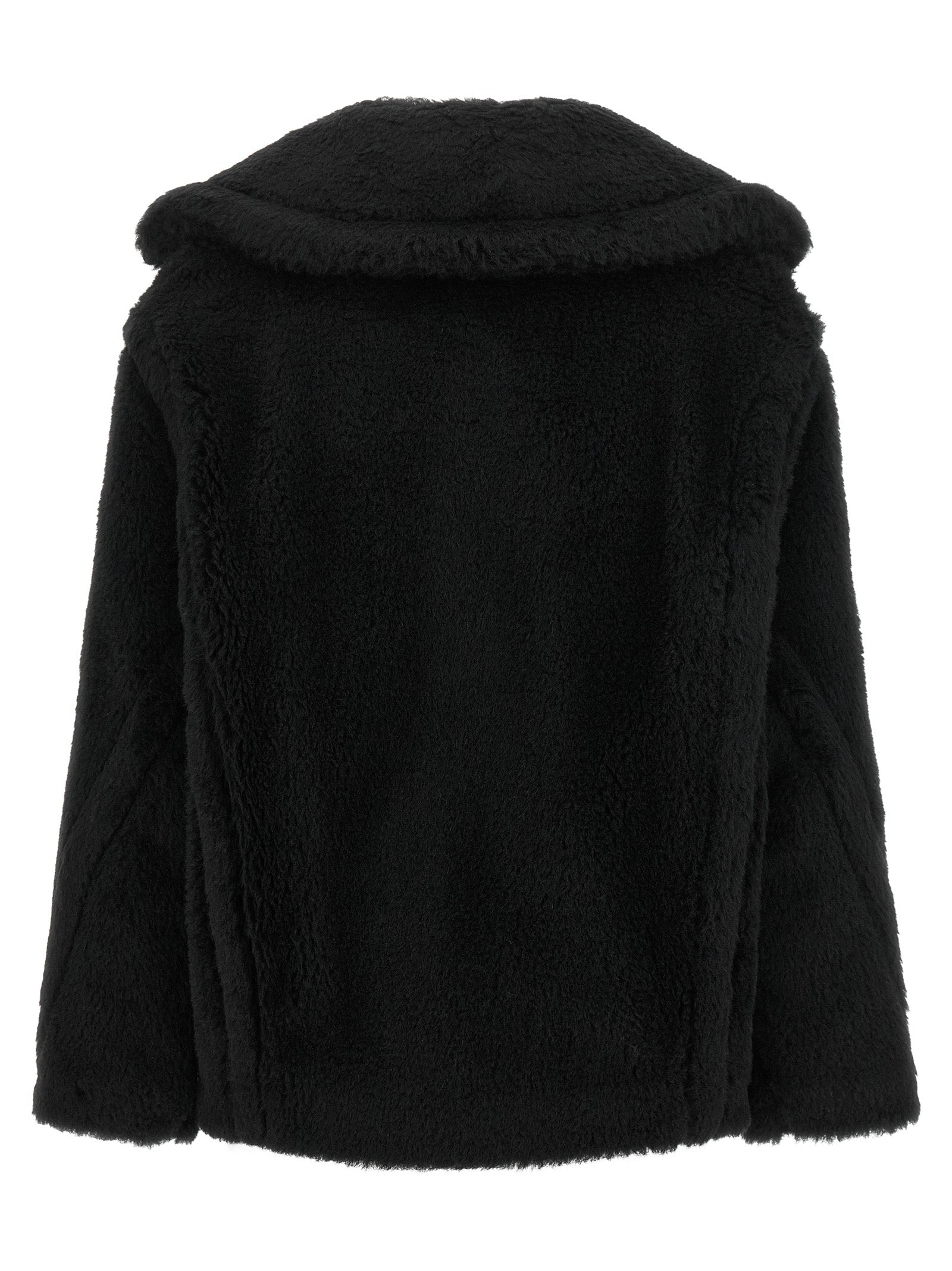 Black Alpaca Leather Coat