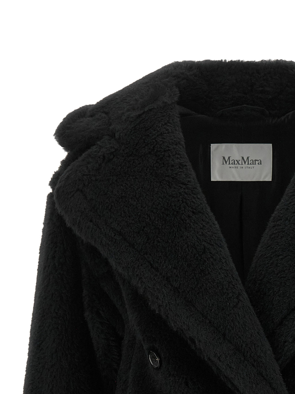 Black Alpaca Leather Coat
