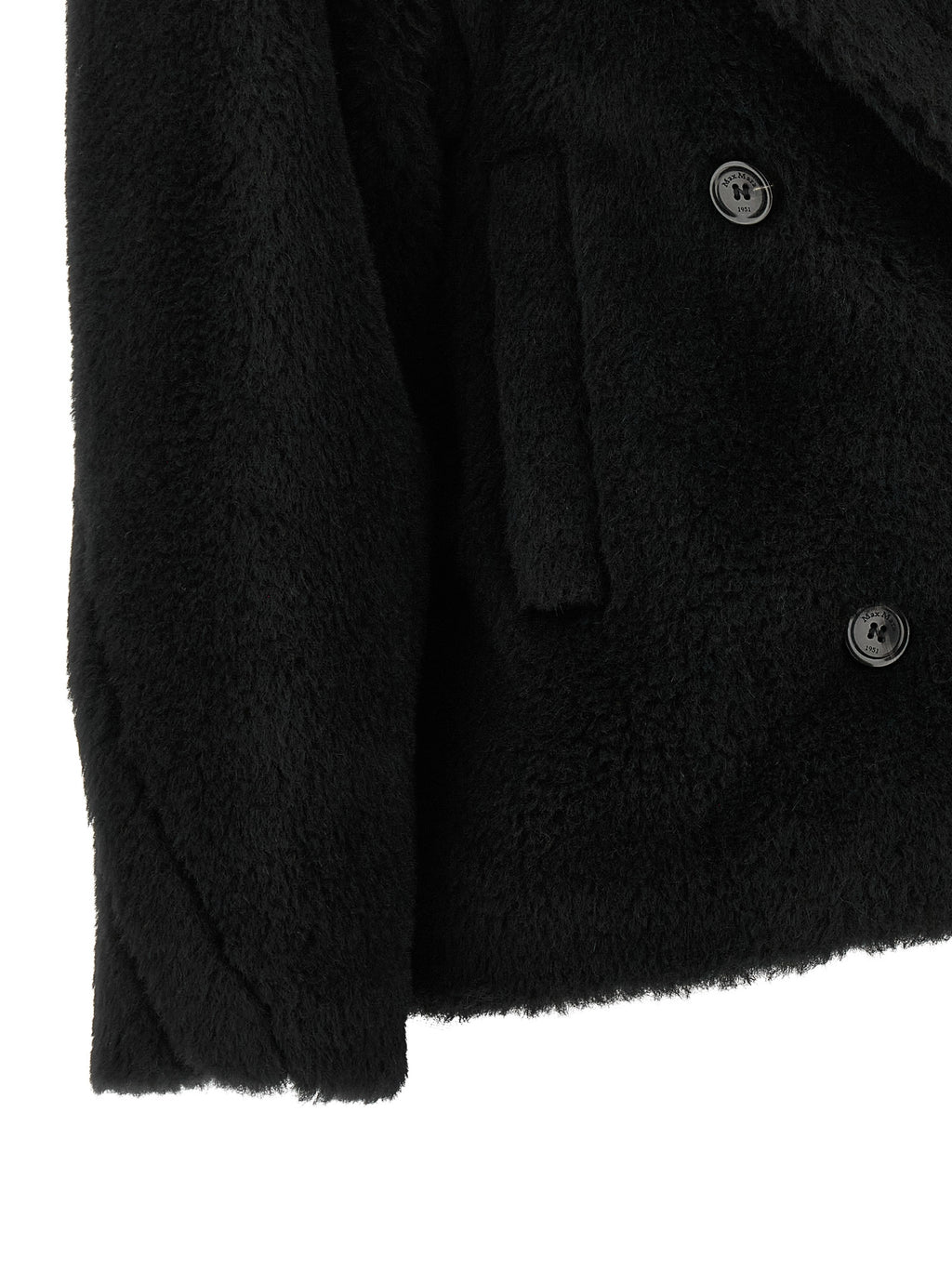 Black Alpaca Leather Coat
