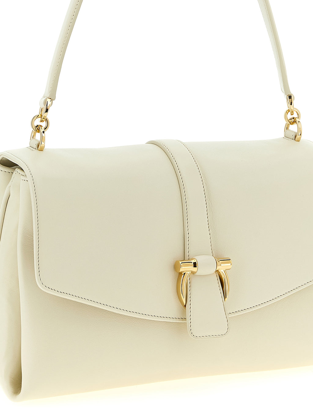 White Calfskin Shoulder Bag