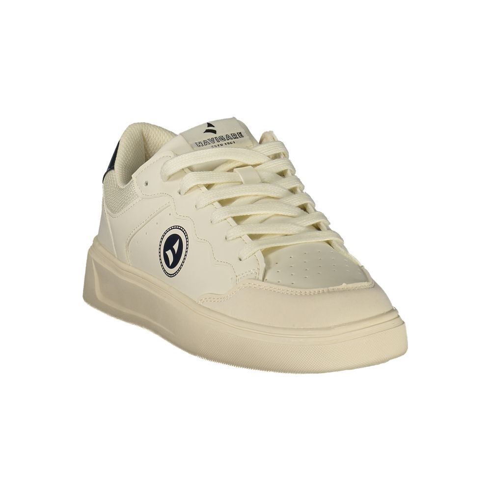 White Polyurethane Men's Sneaker