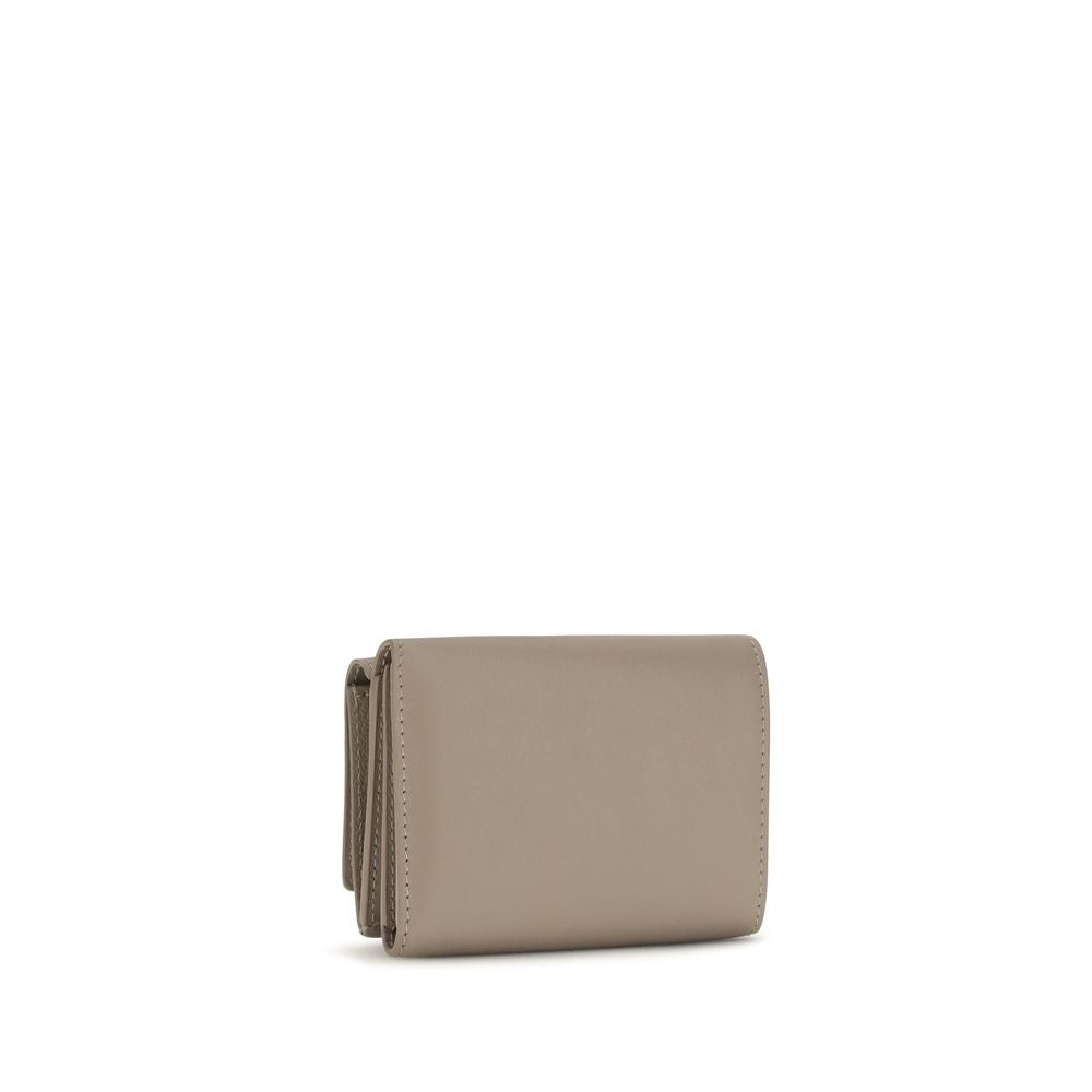 Beige Calf Leather Bos Taurus Wallet