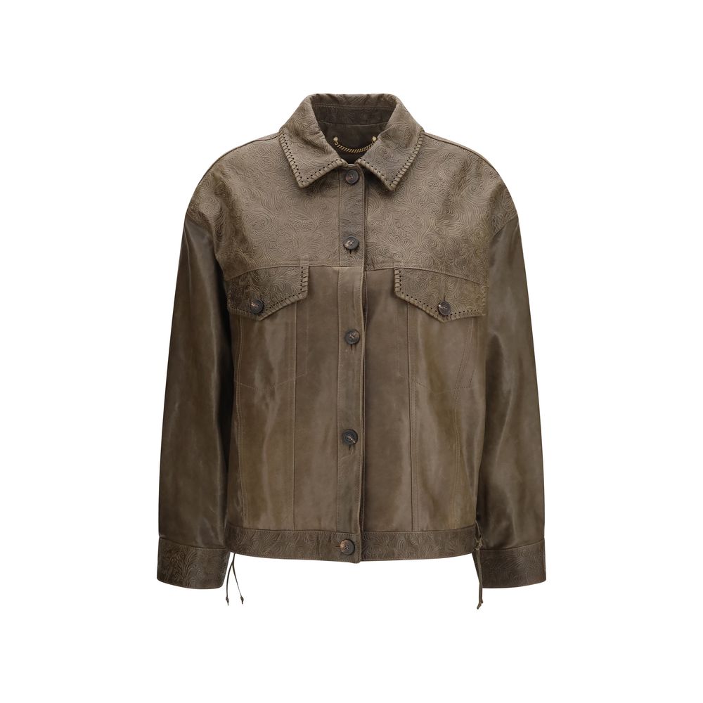 Brown Calf Leather Bos Taurus Leather Jacket