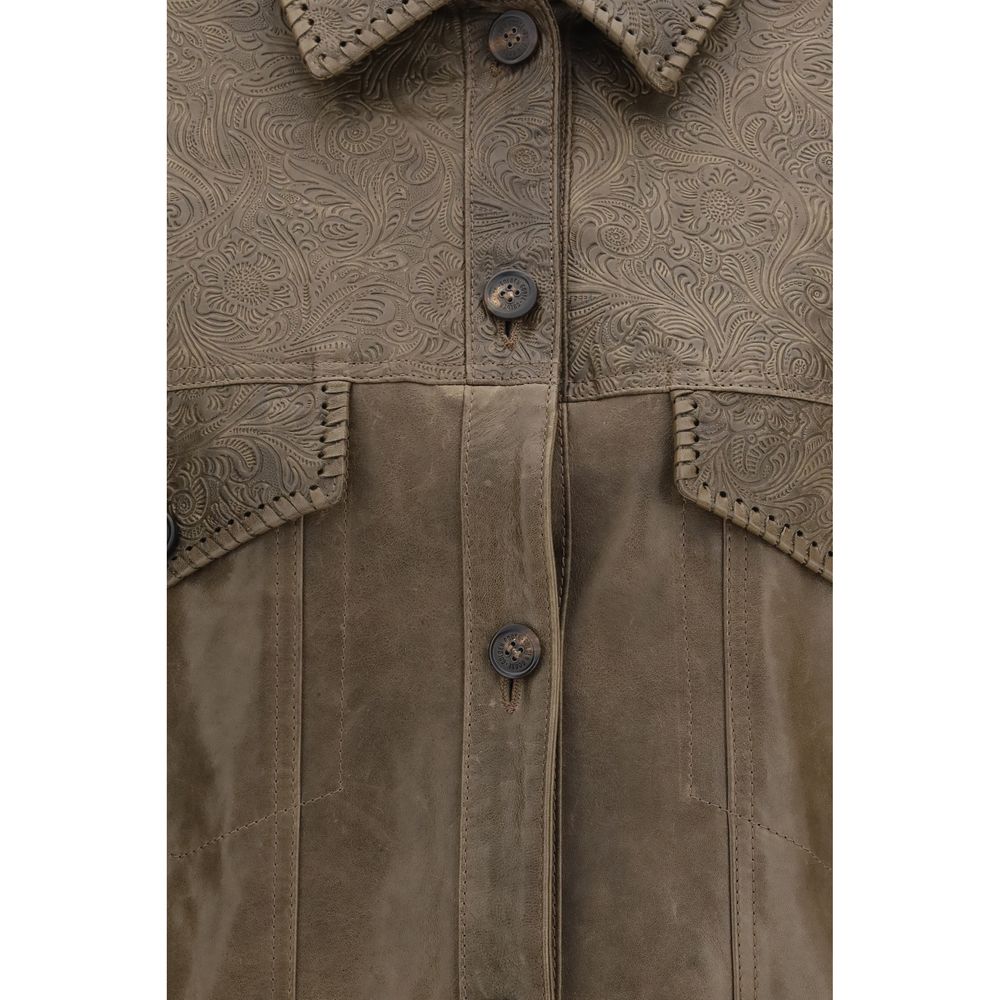 Brown Calf Leather Bos Taurus Leather Jacket