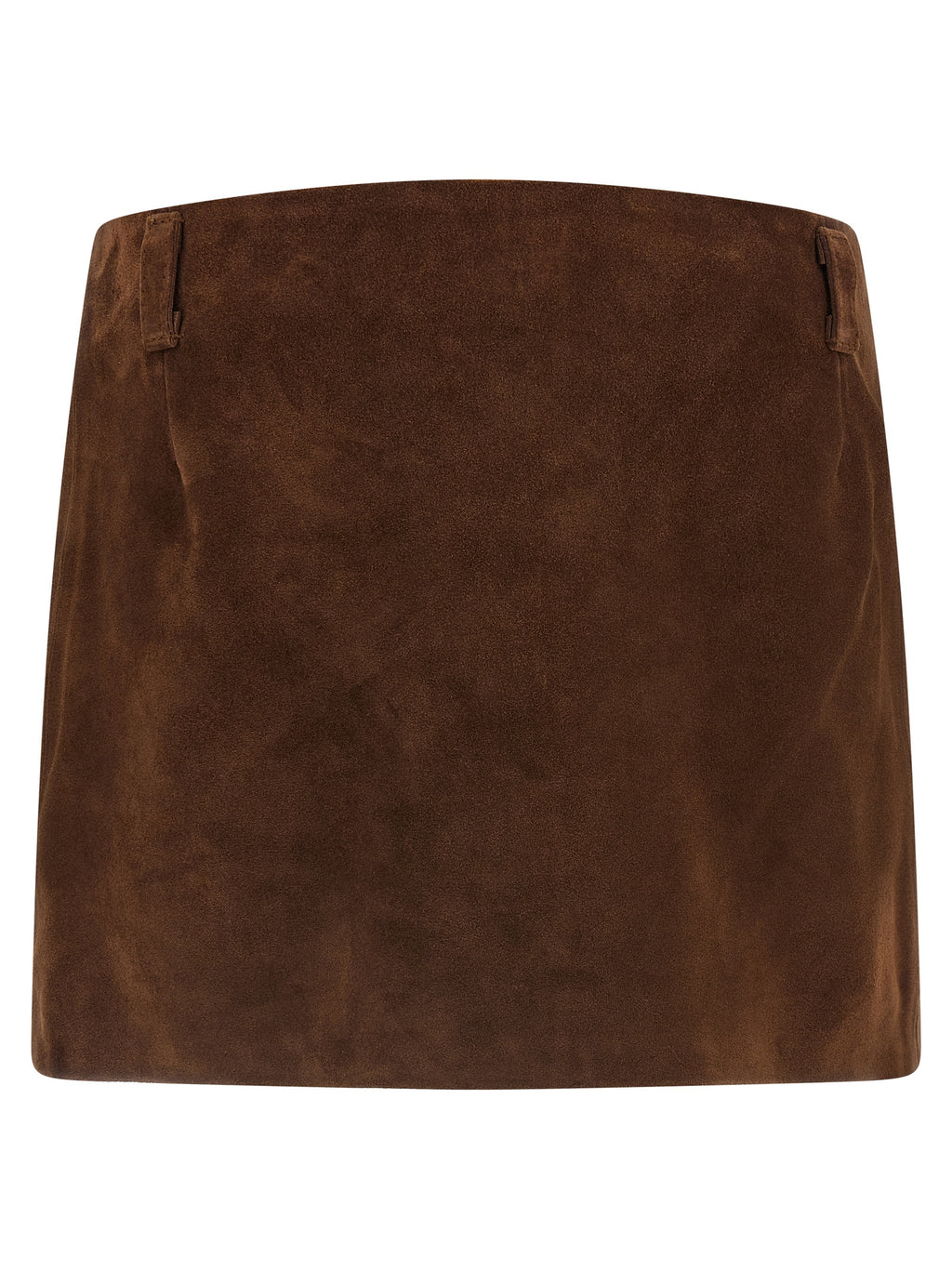 Brown Calfskin Long Skirt