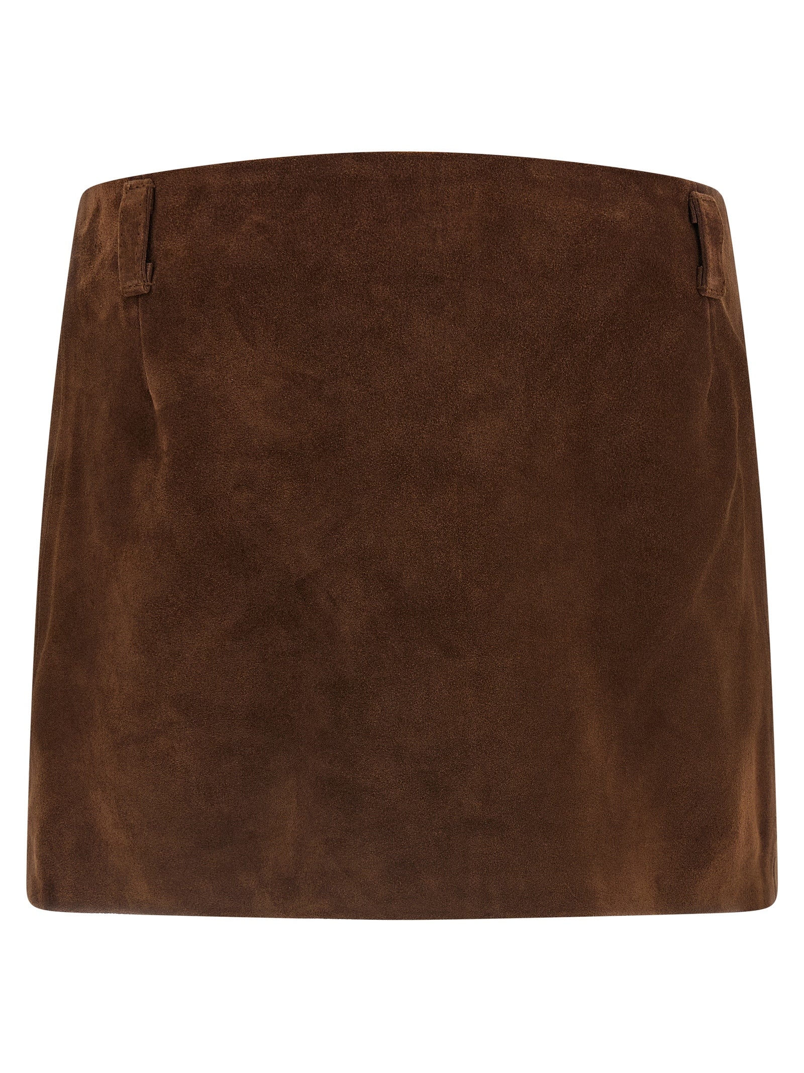 Brown Calfskin Long Skirt