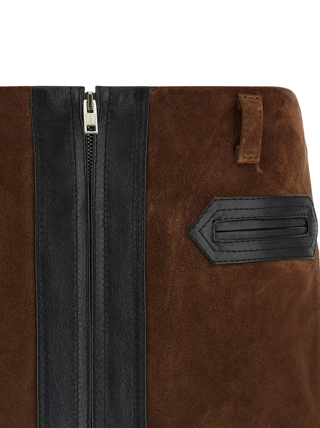 Brown Calfskin Long Skirt