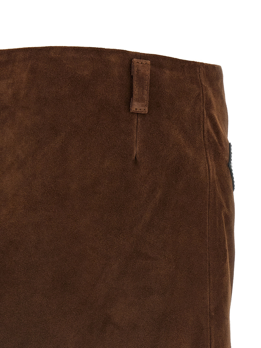 Brown Calfskin Long Skirt