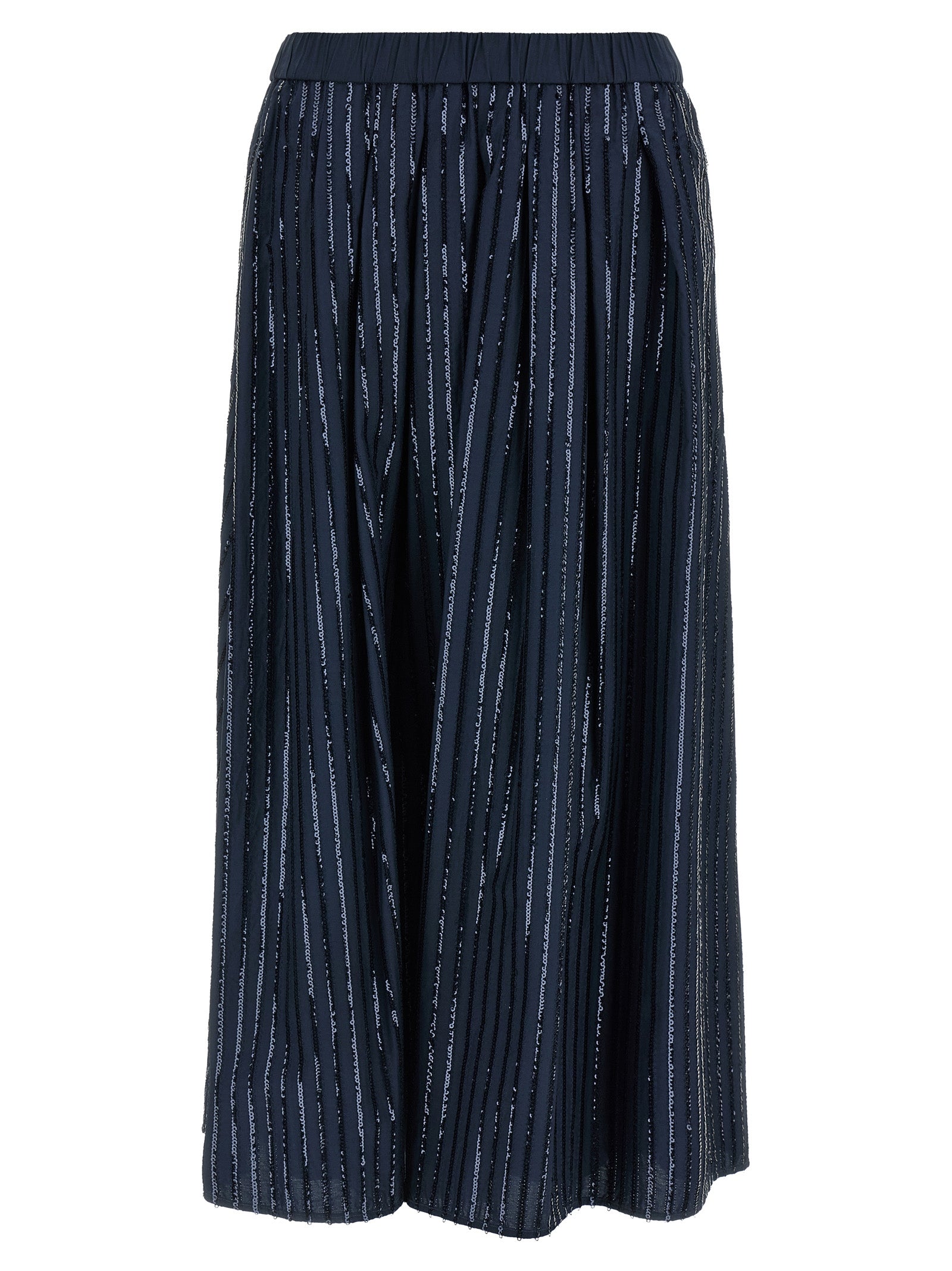 Blue Cotton Mini Skirt
