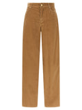 Beige Cotton Casual Pants