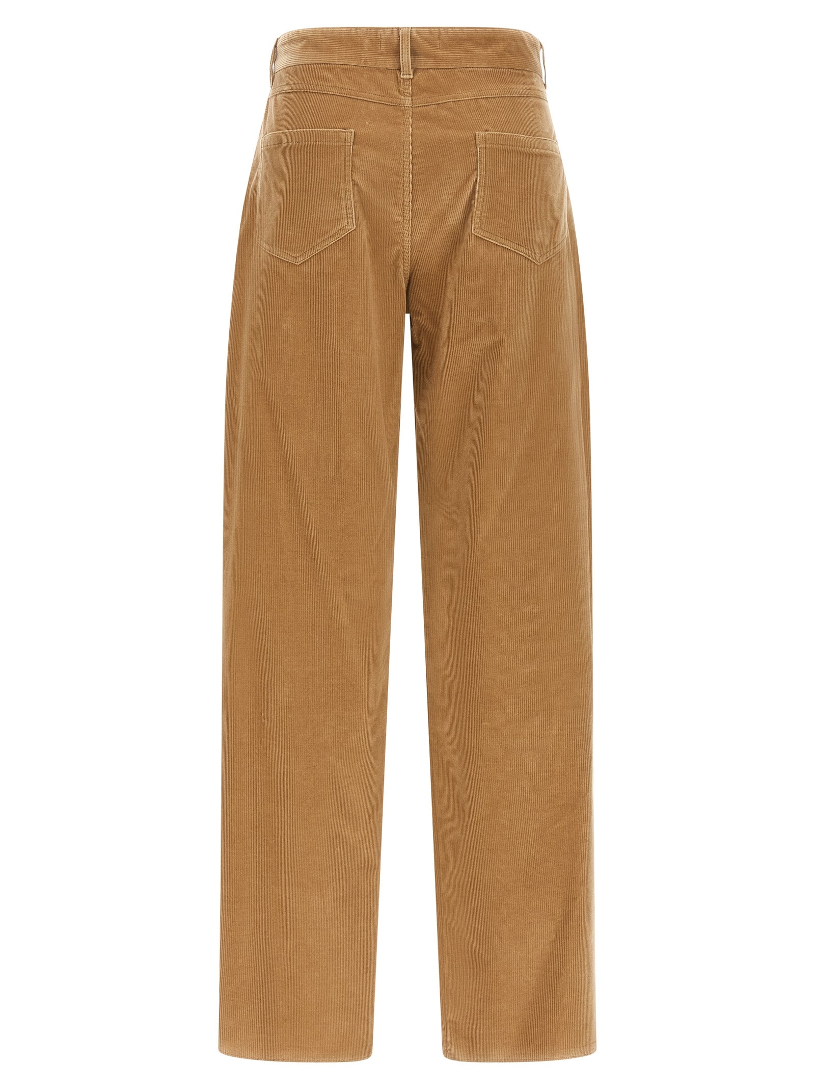 Beige Cotton Casual Pants