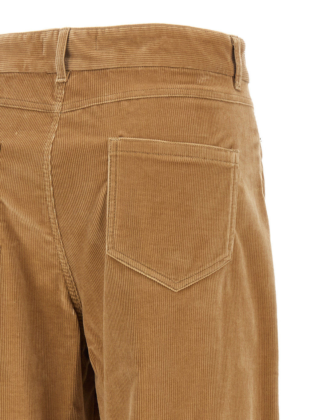 Beige Cotton Casual Pants