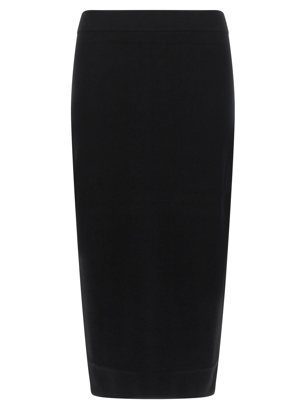 Black Viscose Midi Skirt