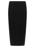 Black Viscose Midi Skirt