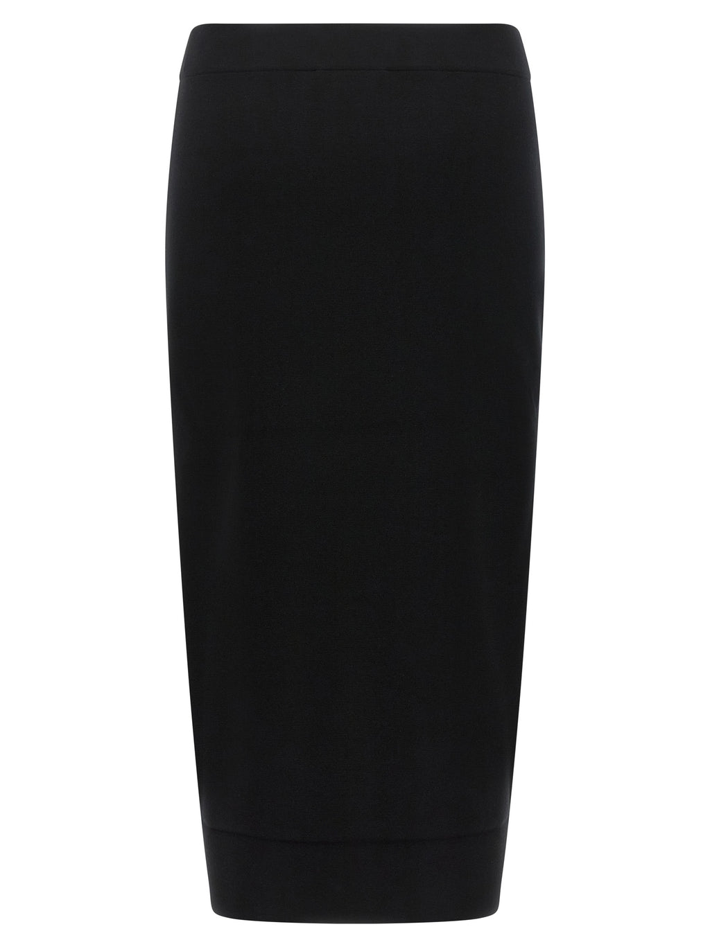 Black Viscose Midi Skirt
