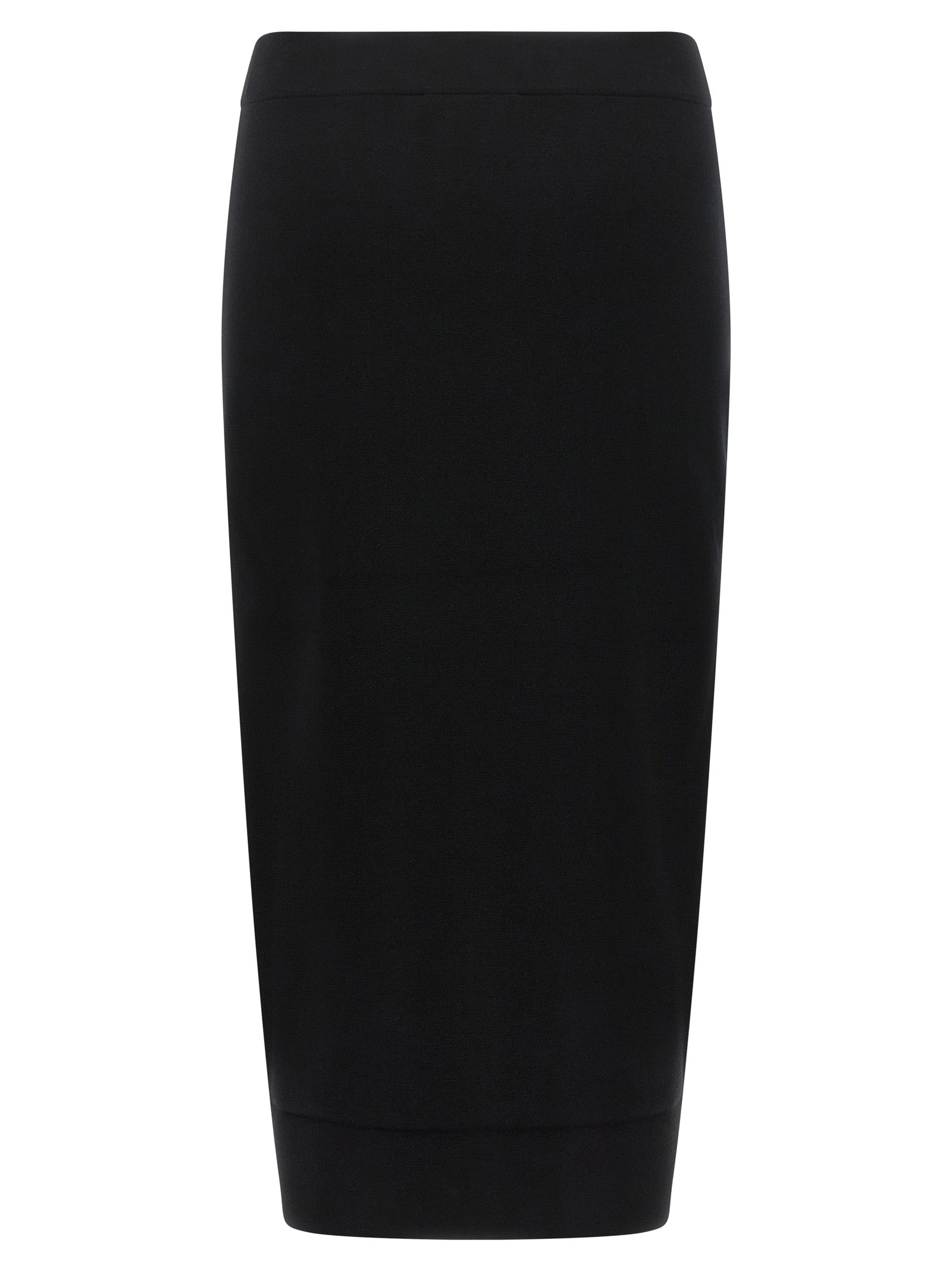 Black Viscose Midi Skirt